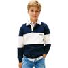 Tommy Hilfiger Bambino Maglietta Polo Maniche Lunghe Colourblock con Colletto a Contrasto, Blu (Dark Night Navy Colourblock), 5 Anni