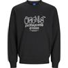 JACK & JONES Jorbushwick-Felpa con Scollo Rotondo Maglia di Tuta, Nero, S Uomo