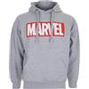 MARVEL Felpa Cappuccio Core Logo Grigio Chiaro XL