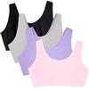 Fruit of the Loom Built Up Tank Style Sports Bra Value Pack Reggiseno Sportivo, Opaque, Kitty Pink/Giacinto/Grey Heather/Black Hue, 42 (Pacco da 4) Donna