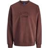 JACK & JONES Jorbleecker Branding Sweat Crew BF, Mogano Profondo, XXL
