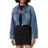 Calvin Klein Donna Giacca in Jeans Denim Cropped con Zip
