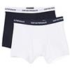 Emporio Armani Underwear 2-Pack Boxer Essential Core Logoband, Boxer da Uomo, Multicolore (White/Navy Blue), XL