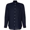 Seidensticker Camicia da Uomo Business, vestibilità Normale, Morbida, Colletto Kent, Maniche Lunghe, 100% Lino, Blu, 45