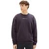 TOM TAILOR Denim Felpa da Uomo con Scollo Rotondo con Piccolo Logo Stampato, 29476 - Grigio Coal, L