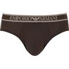 Emporio Armani Slip da Uomo in Piquet Elasticizzato, Marrone, S, Marrone, S