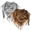 FREE SOLDIER Sciarpa 100% Cotone Militare Shemagh Desert Tactical Kefiah Testa Sciarpa Collo Avvolgere Sciarpa Arabo 43x43 Pollici,Verde & Bianco Set