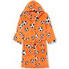 Playshoes Accappatoio in pile per bambini, Vestaglia Unisex - Bambini e ragazzi, pallone da calcio arancione, 110/116