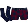 Tommy Hilfiger Uomo Set Regalo Pantaloncino Boxer e Calzini, Multicolore (Buffalo Check/Des Sky), XL