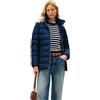 Tommy Hilfiger Donna Piumino Down Slim con Inserto in Pelliccia, Blu (Dark Night Navy), XXL