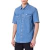 Wrangler - Camicia Uomo - vestibilità Regular - SS Western Shirt - Blue Shadow