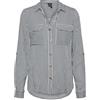 VERO MODA Moda Donna Camicia Camicetta Casual c/Poche Torace Regular Stretch 3/4 Manica Top Maglia, Colore:Bianco/Nero, Taglia:XXL