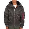 Alpha Industries MA-1 Giacca bomber con cappuccio da Uomo Black Olive