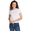 Tommy Jeans Donna T-shirt Maniche Corte Slim Fit Linear Scollo Rotondo, Bianco (White), L