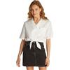 Tommy Jeans Tjw CRP Linen SS Shirt Dw0Dw20286, Camicia a Maniche Corte, Donna, Bianco (Ecru), S