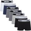 DKNY Seattle Boxer Uomo in Cotone | Boxer Uomo Cotone Elasticizzato Morbido e Traspirante | Intimo Uomo Pantaloncini Comfort | Mutande Cotone, 7pk Nero/Grigio/Blu Navy/Bianco, S