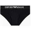 Emporio Armani Slip Uomo Essential in Cotone, Nero, S, Nero, S