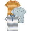 Simple Joys by Carter's Camicie a Maniche Lunghe Bambini e Ragazzi, Pacco da 3, Azzurro Opaco/Blu Arazzo Righe/Oro Righe, 4