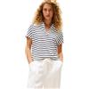Tommy Hilfiger Donna Maglietta Polo Maniche Corte Lyocell Tipping Open Senza Bottoni, Multicolore (Breton/ECU/Dark Night Navy), L