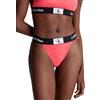 Calvin Klein Slip Bikini Donna Cheeky High Rise Bikini con Fascia con Logo, Rosa (Calypso Coral), XS
