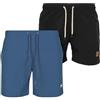 Urban Classics Herren Block Swim Shorts 2-Pack XXL vintageblue+Black