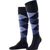 Burlington Manchester M Kh cotone al ginocchio fantasia 1 paio, Calzini lunghi Uomo, Blu Marine 6120, 40-46