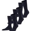 FALKE Airport Multipack M So lana cotone tinta unita confezione di 3 paia, Calzini Uomo, Blu Dark Navy 6370, 41-42