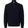 SELECTED MEN Slhross LS Knit Structure Half Zip Noos, Zaffiro Scuro, M Uomo