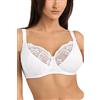 Teyli Reggiseno Donna in Cotone - Morbido con Ferretto - Spalline Regolabili - Finiture in Pizzo Bianco 1D