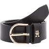 Tommy Hilfiger Donna Cintura Essential Effortless 3,5 con Fibbia ad Ardiglione, Nero (Black), 85 cm