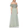 Maya Deluxe Soft Grey Bardot Embellished Maxi Dress Vestito per Damigella donore Donna