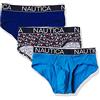 Nautica 3 Pack Cotton Stretch Briefs Mutande da Uomo, Stampa con Logo Windsurf/Aero, Large