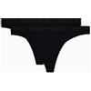 EMPORIO ARMANI Perizoma da Donna, Confezione da 2, Nero/Nero, M, Nero/Nero, M