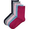 ESPRIT Solid Mix 5-Pack K So cotone tinta unita confezione di 5 paia, Calzini Unisex Bambini, Multicolore Grey Blue Pink Mix 0010, 35-38