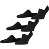 FALKE Cool Kick Invisible Multipack U In morbidi traspiranti asciugatura rapida invisibili tinta unita confezione di 3 paia, Calzini fantasmini Unisex Adulto, Nero Black 3000, 46-48