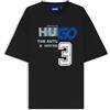 Hugo Maglietta da Uomo Nesite in Jersey di Cotone con Logo Artistico, 001 Nero, L