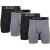 Gildan Men's Cotton Stretch Long Leg Boxer Brief, Grey Flannel/Black Soot (4-Pack), 2X-Large