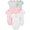 Simple Joys by Carter's Body a Maniche Corte da Bambina, Confezione da 6, Multicolore/Gatto/Pois/Floreale, Prematuro