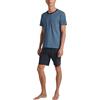 CALIDA Relax Essentials - Pigiama Corto da Uomo, in 100% Cotone Biologico, con Elastico in Vita, Coronet Blue., 46-48
