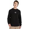Calvin Klein Uomo Felpa Monologo Waffle Scollo Rotondo, Nero (CK Black), XXS