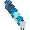 Care Body SS - AOP (6-pack), Body Manica Corta Bimbi 0-24, Blu Dress Blues (772), 9-12 mesi