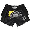 Fairtex - Pantaloncini da Boxe, Taglio Slim Muay Thai | Tessuto satinato di alta qualità con grafica tematica personalizzata. La vita elastica con coulisse offre una vestibilità