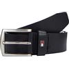 Tommy Hilfiger Uomo Cintura New Denton 3.5 Belt Cintura in Pelle, Blu (Midnight), 95 cm