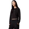 Calvin Klein Donna Felpa Crew Pullover Cotone, Nero (Black), L