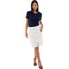 Tommy Hilfiger Donna Gonna in Jeans Straight Lunghezza al Ginocchio, Bianco (TH Optic White), 38