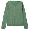 United Colors of Benetton Maglia Coreana M/L 1091d5558, Maglione Cardigan Donna, Verde Bosco 26u, XXS
