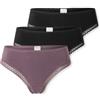 Schiesser Damen 3 Pack String mit Spitze Baumwolle Mix-Modern Multipacks Slip a Tanga, Ordinati 3_182907, 50 Donna