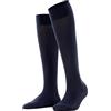 FALKE Cotton Touch W Kh Sottili Al Ginocchio Tinta Unita, Calzini lunghi Donna, Blu Dark Navy 6370, 35-38