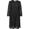 ONLY Onlmika Life 4/5 Lace Dress Wvn, Nero, S