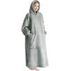 Good Nite Wearable Blanket Coperta indossabile con Cappuccio Oversize per Le Donne, Grigio, Sherpa-90x130 cm Donna
